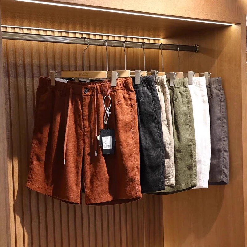 Z Series Light Luxury 2025 Summer Pure Linen Shorts for Men, Breathable, Quick-Drying, Easy to Care For, Five-Point Outdoor Casual Pants 9083