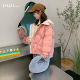 yojia Пуховик, бархатная детская утепленная куртка, в западном стиле, детская одежда, утиный пух