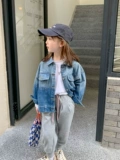 Джинсовая осенняя куртка, осенний детский тонкий кардиган, подходит для подростков, в корейском стиле, в западном стиле, коллекция 2023