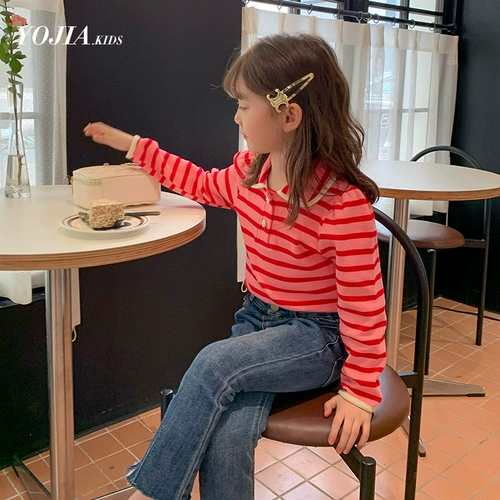 Базовая приятная телу детская кукла, детский осенний лонгслив, кукольный воротник, осенняя, в западном стиле, детская одежда