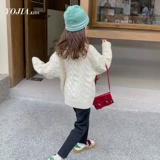 Демисезонный свитер, шерстяной трикотажный пуховик, в корейском стиле, в западном стиле, оверсайз, увеличенная толщина