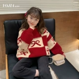 Красный свитер, демисезонный детский трикотажный пуховик, увеличенная толщина, детская одежда