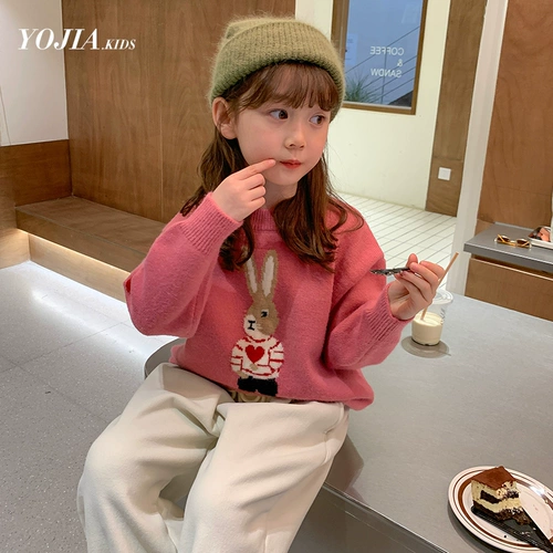 Свитер, демисезонный детский трикотажный приятный телу пуховик, детская одежда, в западном стиле