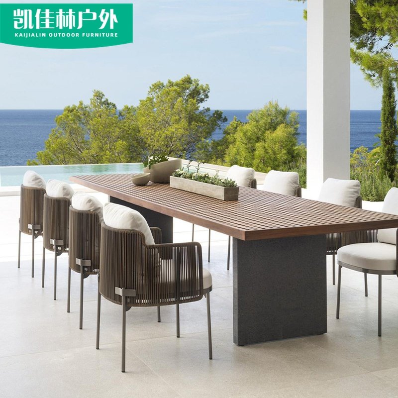 Outdoor Table And Chairs Patio Terrace Vines Terrace Rattan upscale Outdoor Leisure Garden Vine Chair Villa-like room Embalming Wood Furniture