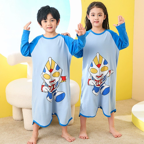 Ultra, хлопковый демисезонный банный халат для мальчиков, детский Ультрамен Тига, зимняя пижама