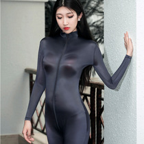 High-bounty oil bright tight fit legs mold tight suits ladiesunderwear ladies bunches one-piece zipped open gear for hip-ups.