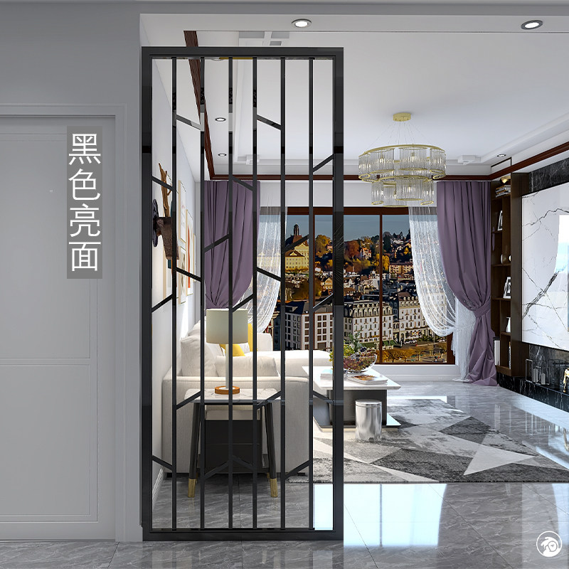 Simple modern partition stainless steel screen custom Chinese metal carving quality light luxury wrought iron into the living room