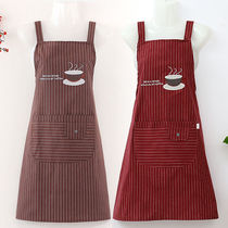 Apron womens fashion home kitchen skirt shoulder strap winter overalls mens cotton cloth long sleeve waterproof and oil-proof waist