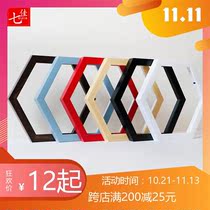 Corporate culture wall hexagonal photo frame creative photo wall combination modern simple color diamond hanging wall customization