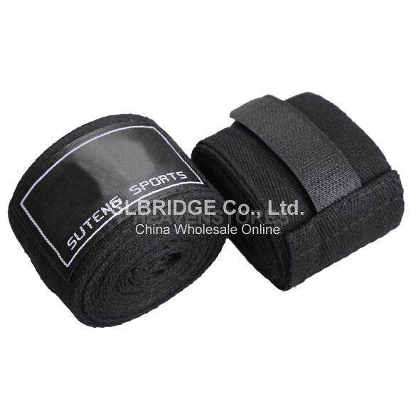 Pair of 2 5m Cotton Boxing Hand Wraps Bandage Black hv3n