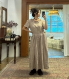 Veve Korea Agent Agent JM Официальный веб -сайт Rosine Frome Frome Кружевое воротничнее синее платье