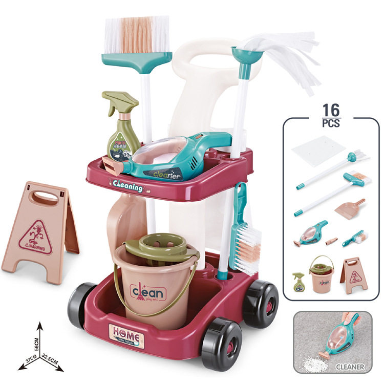 Children's sweeping broom, dustpan, mop, toy, boys and girls, baby pretending to be a house wine, cleaning tool, cleaning trolley