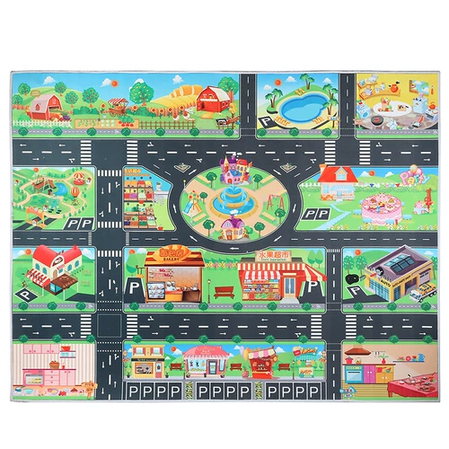 Детская семейная игрушка, парковка, карта для мальчиков, транспорт, нескользящий игровой коврик