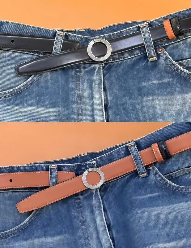 High Probability of Passing Yan. Authentic! Uncle's Exclusive. Second Generation Kai ­ Spin ­ Door ­ Original Leather Belt with Metal Buckle