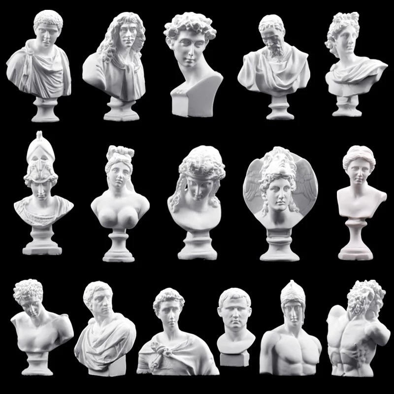 Mini resin plaster like 6-8cm plaster sketch like fine art practice plaster Head speed sketching portrait single