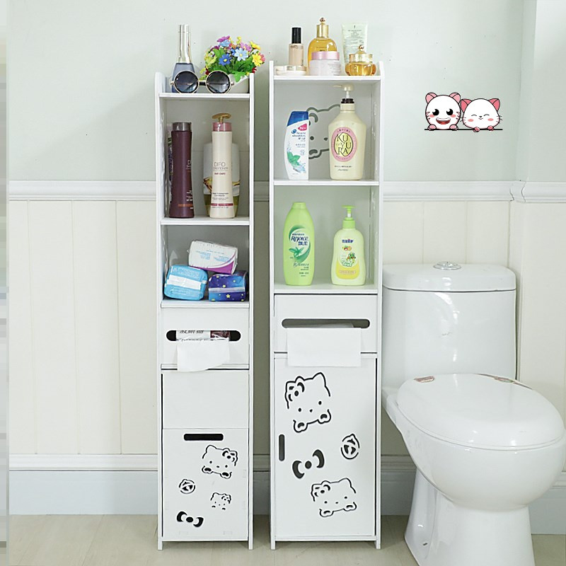 Bath Room Cabinet Creative Makeup Room Small Economy Type Shelve Toilet Side Cabinet Side Cabinet Mini Waterproof Day Type Corner Cabinet