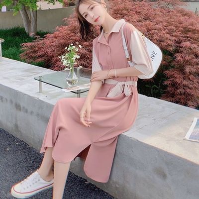 新款法式设计感小众气质显瘦拼接连衣裙