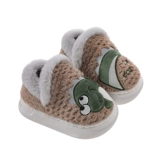 Зимние тапочки для мальчиков, мультяшный удерживающий тепло динозавр, детские туфли, детская обувь, подходит для подростков