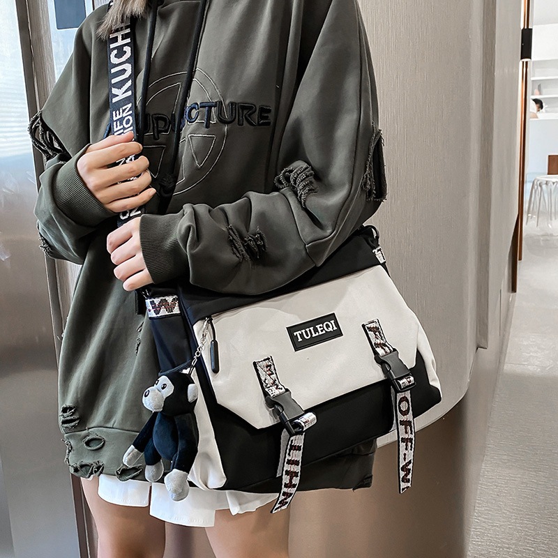 French counter Cins Kuku messenger bag male Japanese tooling student female ins postman casual canvas backpack