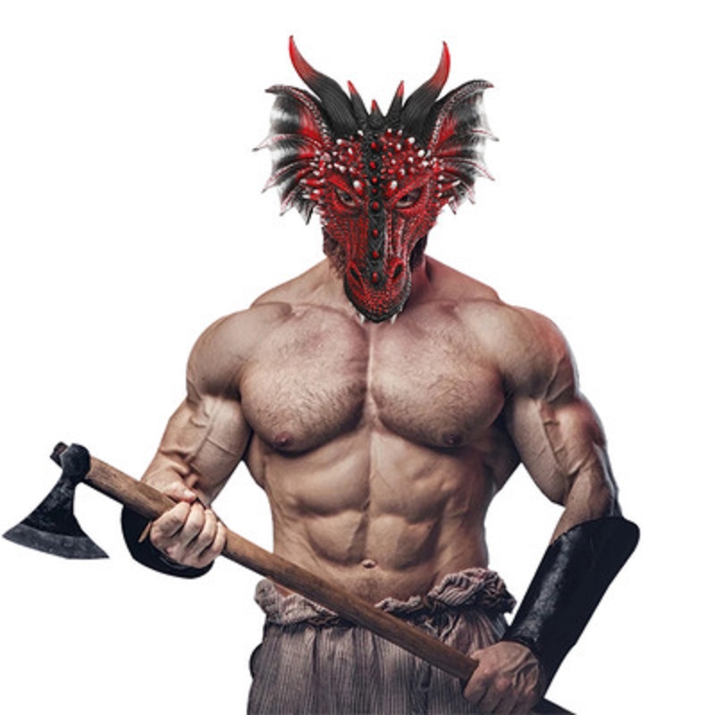 cos anime chinese style dinosaur mask full face children mask show male animal monster headgear toy faucet