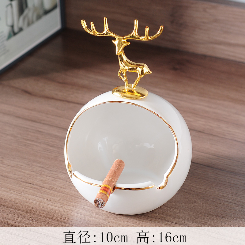 Xiaobai Painted Golden Deer HeadXiaojin Deer ornaments Storage ornament originality a birthday present room desktop Porch TV cabinet wine cabinet Arts and Crafts