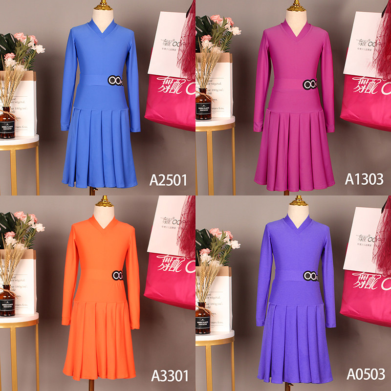 oope dance fit toddler Latin dance dress new girl professional competition rules dress with hip line plexo skirt