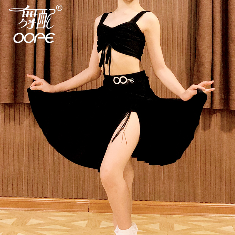 Latin Dance Practice Women's Oope Dance With Young Children Practice Suit Streaming Su Two-style Dance Dress Professional Performance Service Summer Women