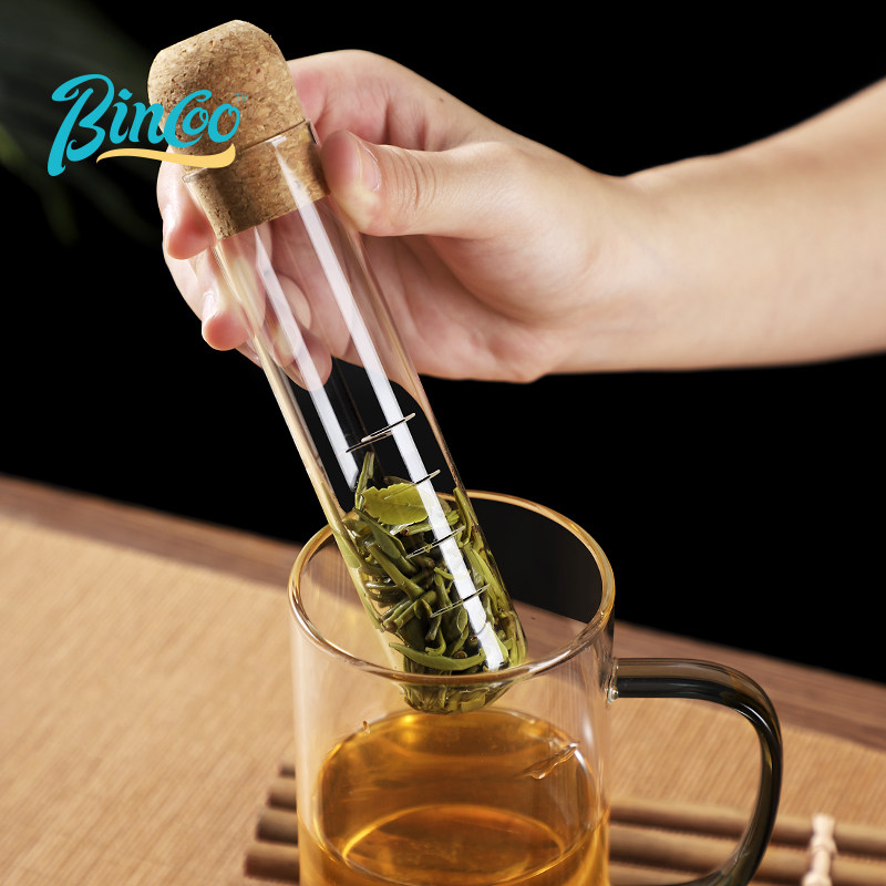 Bincoo glass test tube tea leakage tea filter tea filter tea packageTea cushion tea artifact office tea