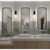 LED illuminated rectangular bathroom mirror toilet illuminated mirror framed wall-mounted LED illuminated hotel bathroom mirror
