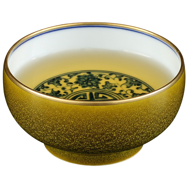 Up with jingdezhen ceramic green was hand - made porcelain teacup large sample tea cup run of mine ore tea cup glaze masters cup at the end of the list