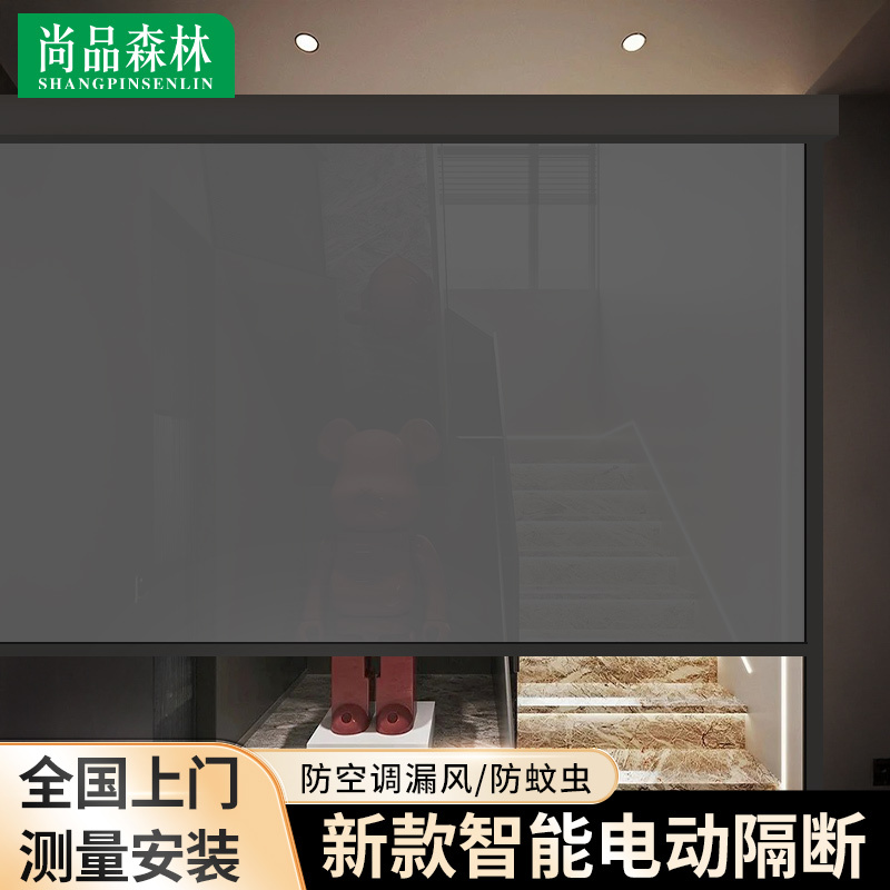 Electric Adjustable Partition Curtain for Open Kitchen, Smart Up-And-Down Remote Control Living Room Screen Door, Sunshade and Windproof Roller Blind Electric Adjustable Partition Curtain for Open Kitchen, Smart Up-And-Down Remote Control Living Room Screen Door, Sunshade and Windproof Roller Blind