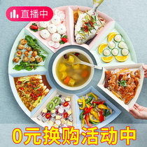 Nordic creative Net red round plate ins Wind set platter combination dish household hot pot plate plate dish fish plate