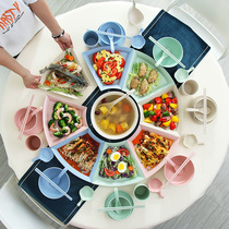Japanese love creative plate Dish Home ins style new art restaurant simple dish set round