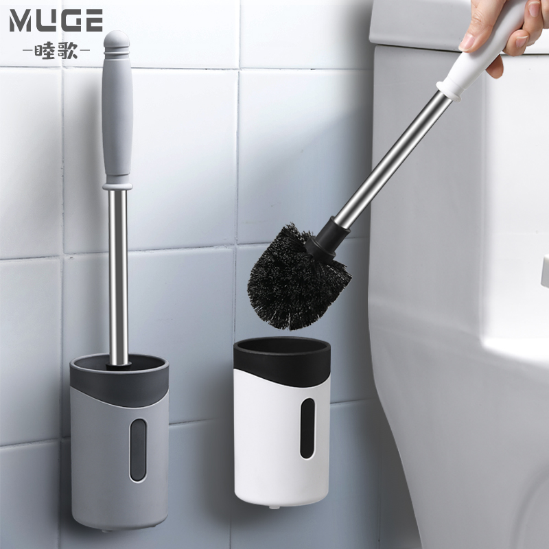 Toilet brush home no dead end wall hanging wall type bathroom self-cleaning silicone toilet brush cleaning brush set