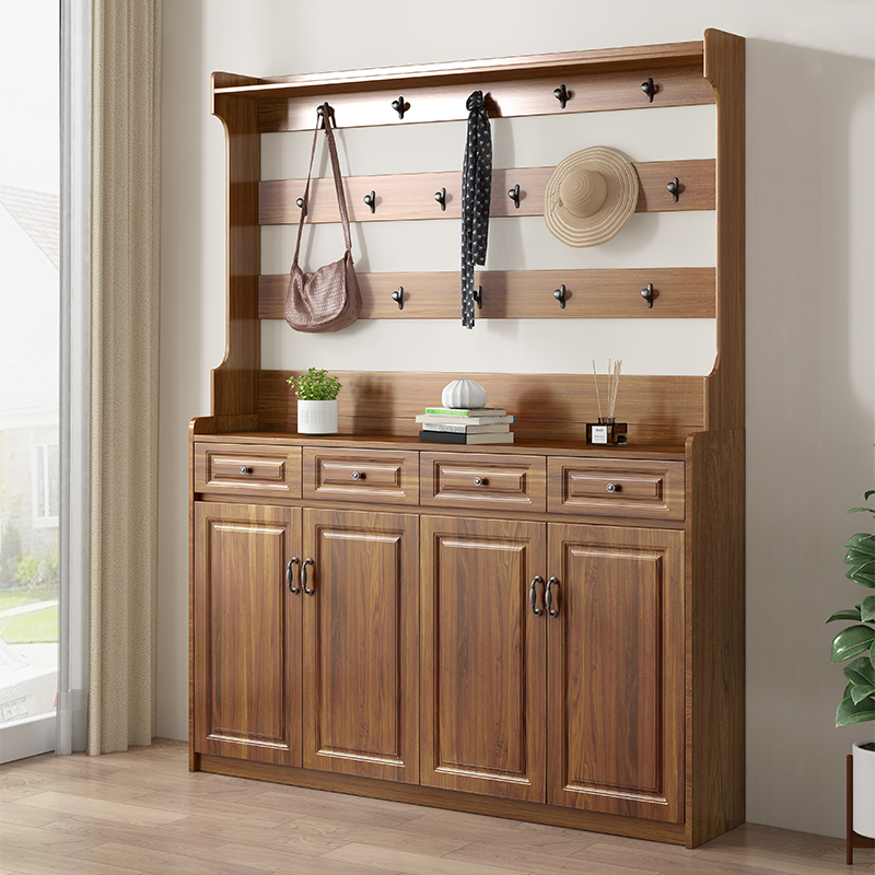 Solid wood shoe cabinet home door porch cabinet simple modern living room Hall Cabinet multi-function coat hanger
