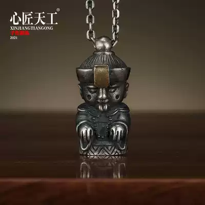 925 sterling silver necklace male tide hip hop promotion fortune pendant single drop zombie toy key ornaments