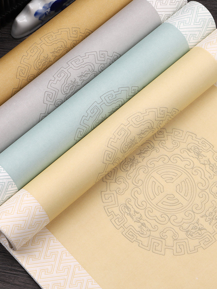 Bentuo Calligraphy Works Paper 133.2cm Double-Fold Five-Character and Seven-Character Wax-Dyed Tile-Shaped Couplet Xuan Paper Antique-Style Distressed Color-Blocked Semi-Raw Calligraphy Special Paper for National Exhibition Submissions and Competitions