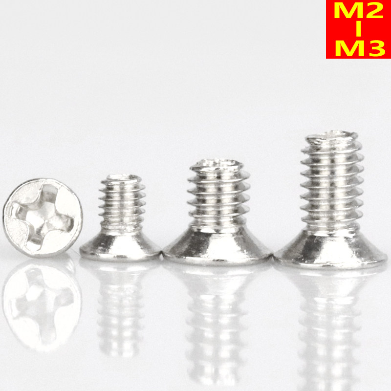 Nickel plated countersunk head screw flat cross screw machine tooth M2M2 M2M2 5M2 6M3 6M3 3x4x5x6x7x8x30