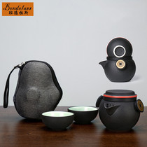 Car travel tea set one pot two cups simple portable quick cup Kung Fu tea set outdoor travel tea maker
