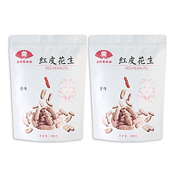 【金陵老太太】红皮花生带壳原味500g*2