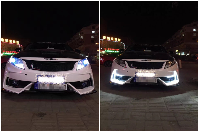 Car LED daytime running lights modified general purpose ultra-bright installation daytime running lights curved waterproof mesh lights