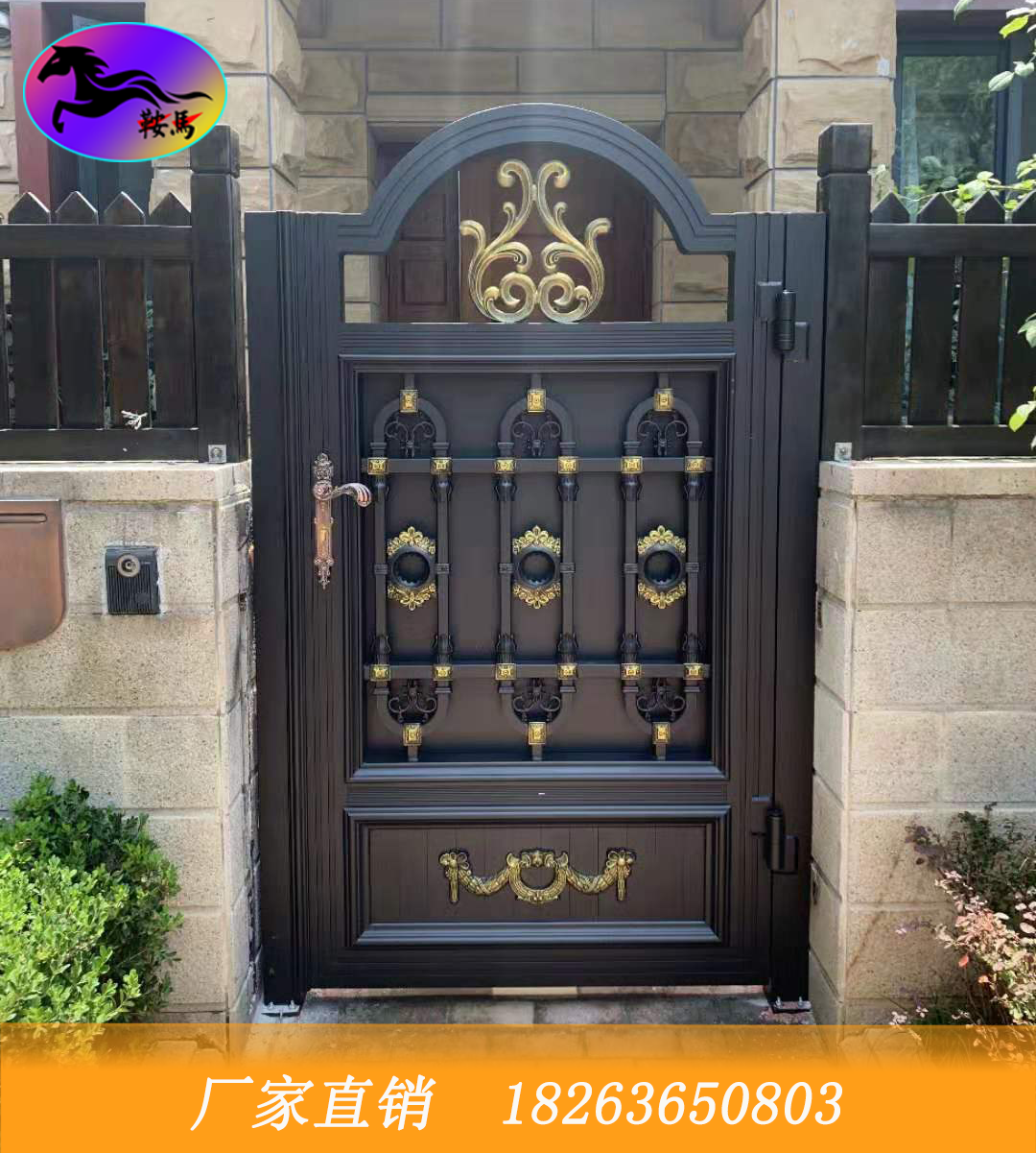 Aluminium Art Garden Entrance Door Single Door Open Courtyard Door Villa Small Door Side Door Aluminium Art Gate