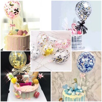 Net Red Round Bright Sheet Balloon Cake Decoration Lover Sue White Party Dessert Plugin Birthday Baking 100 matching pieces-Taobao