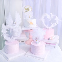 Net red 100 Luminous Feather Cake Decoration Angel Wings Sweet Table Dress Goddess Birthday Wedding Plugin