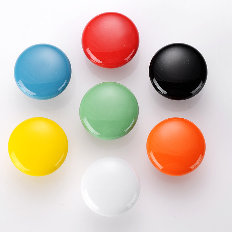 Multi-glide minimalist single-hole handle wardrobe closet cabinet door drawer handle with colorful round children's room small handle ceramic