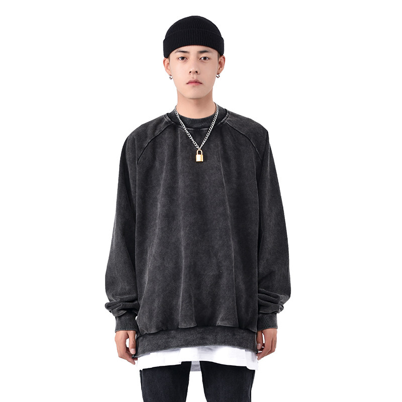 New factor 824 with the same high street side zipper sweater tide brand loose casual pullover men's autumn and winter models