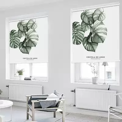Hand-drawn roller blinds non-perforated shading screen curtain lifting powder room office kitchen bathroom waterproof sunshade