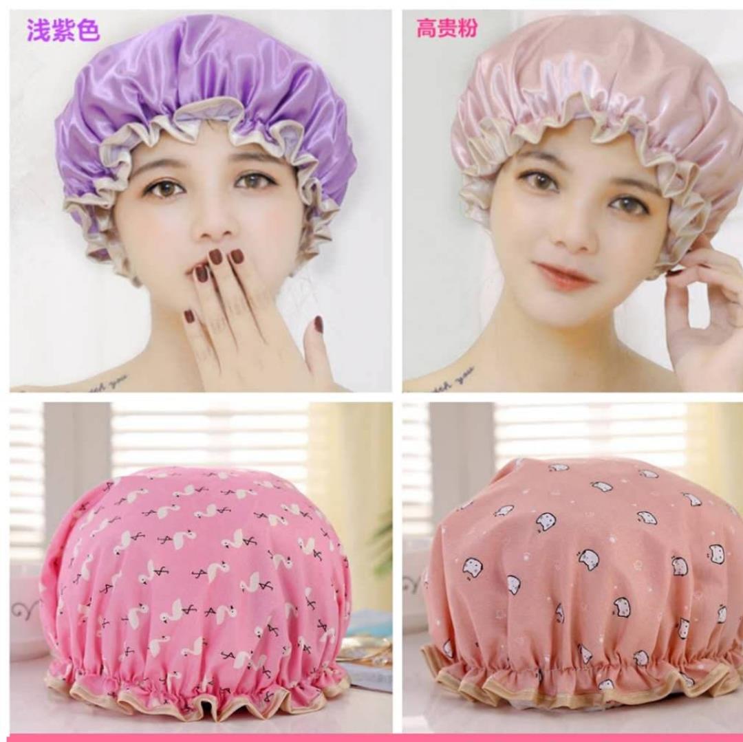 New anti-oil smoke lace 2 sets of bath towel hotel bath bath cap bath household shower cap female waterproof bath long