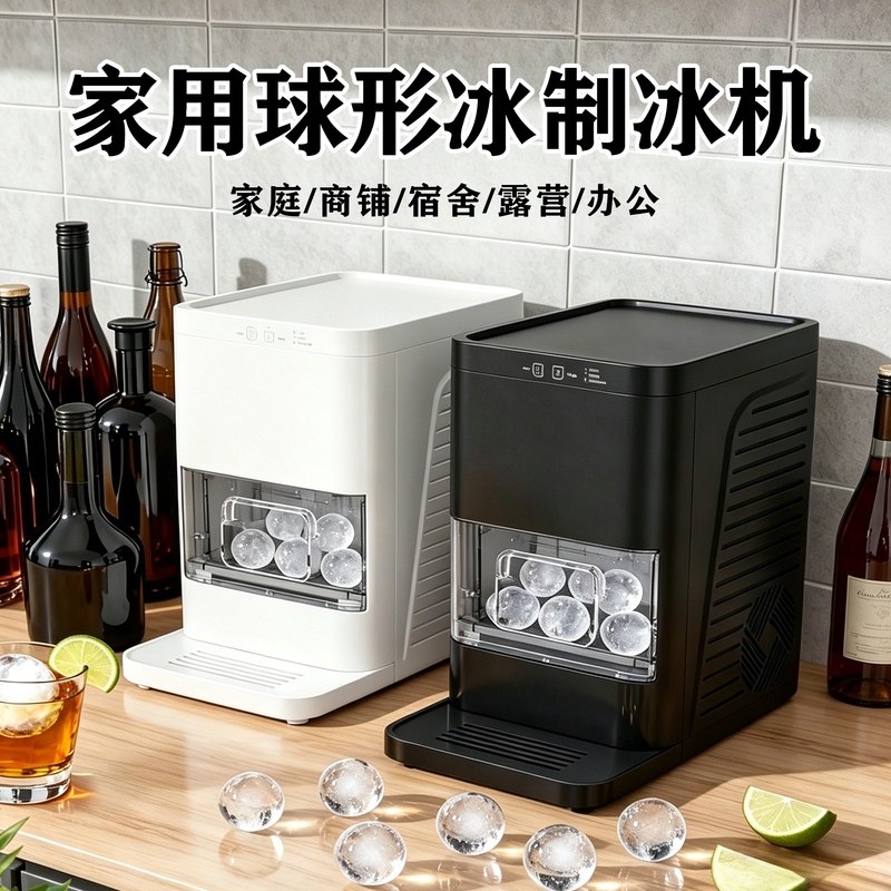 Household Spherical Ice Maker, Small Desktop Fully Automatic Commercial Whiskey Round Ice Machine, Fast Ice Making for Business Bars Household Spherical Ice Maker, Small Desktop Fully Automatic Commercial Whiskey Round Ice Machine, Fast Ice Making for Business Bars