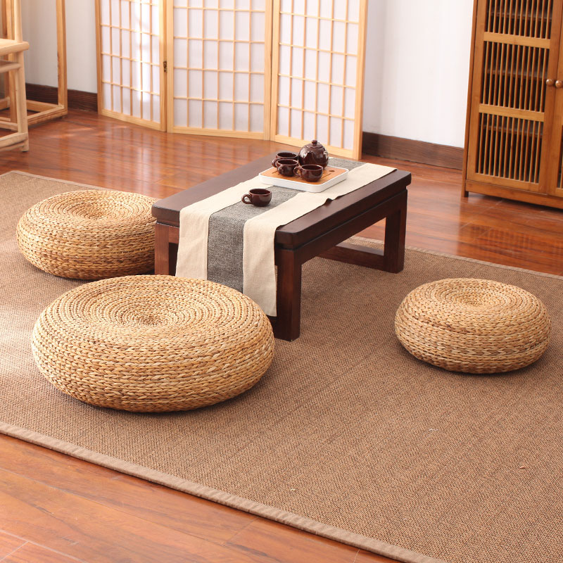 Day-style straw woven bushel cushion bushel straw woven tatami cushions ground grass cushions Pattah cushion bushel cushion-Taobao